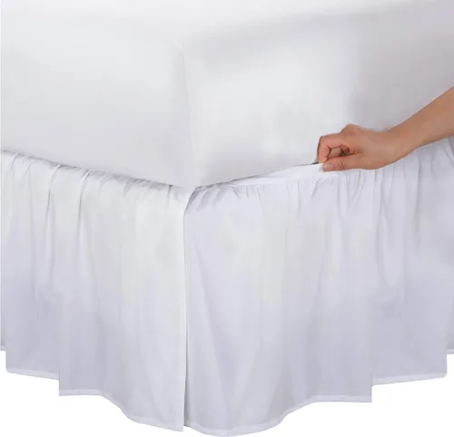 Vista 7 de Faldón cubrecama Magic Skirt, con fruncido, nunca levantes tu colchón, con caída de 14 pulgadas, Poliéster & Mezcla de poliéster, Ivory, gemelo