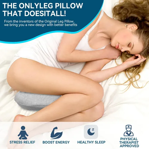 Vista 3 de QISHFEN Almohada de rodilla para personas que duermen de lado, espuma viscoelástica para el dolor de cadera, almohada de piernas para dormir