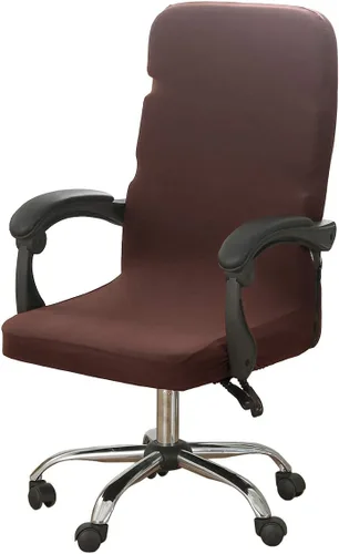 Vista 14 de Fundas elásticas para sillas de oficina, extraíbles y lavables, antipolvo, de elastano, fundas protectoras para sillas giratorias universales, Beige