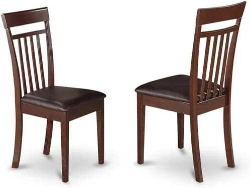 Vista 4 de East West Furniture NDCA3-MAH-LC - Juego de comedor de 3 piezas para espacios pequeños que contiene una mesa de comedor rectangular con gotas y 2
