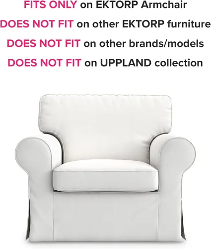 Vista 3 de Ektorp - Funda de repuesto para sillón IKEA Ektorp, funda para silla Ektorp, solo funda Ektorp (beige diario)
