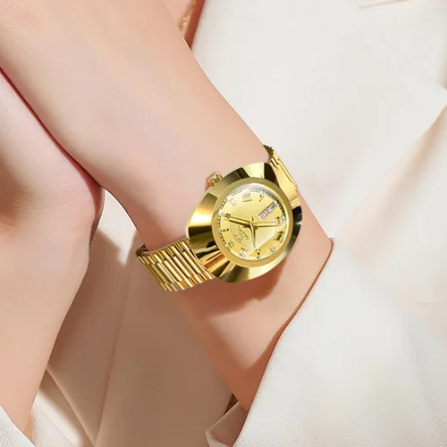 Vista 3 de OLEVS Womens Watches Gold Diamond Tungsten Steel Luxury Dress Classic Ladies Calendar Week Wrist Watches for Women