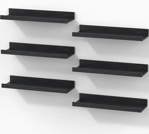 Vista 15 de BAYKA Estantes flotantes de 15.7 x 4.13 pulgadas para pared, decoración de Negro