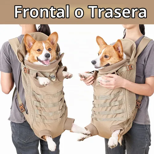 Vista 6 de FLAdorepet - Mochila táctica para perros, bolsa frontal y trasera para perros medianos, M
