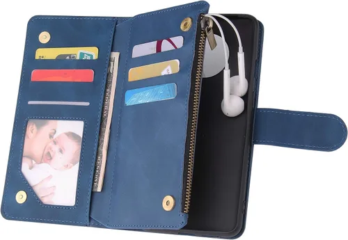 Vista 4 de Asuwish Funda tipo cartera compatible con OnePlus 7T, protector de pantalla de vidrio templado y funda de piel con tapa para teléfono celular