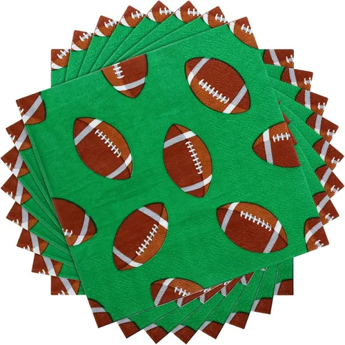 Vista 6 de Tinlade 100 hojas de servilletas de fútbol de fútbol, decoración de club de fútbol, servilletas de papel desechables de neón, suministros de fiesta