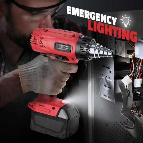 Vista 8 de LIVOWALNY Pistola de calor compatible con batería Milwaukee de 18 V (solo herramienta) Pistola de calor inalámbrica de 350 W de 122 ℉ ~ 1022 ℉
