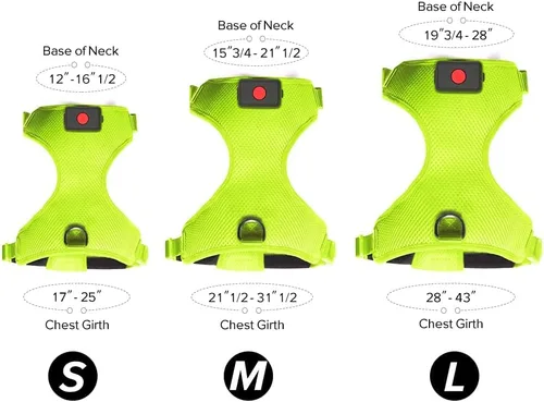 Vista 4 de Flashseen Arnés LED para perro, arnés para mascotas recargable por USB, chaleco reflectante iluminado, ajustable, suave, acolchado, sin tirones