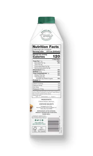 Vista 2 de Elmhurst, Omega 3 sin azúcar con leche y nuez, 32 onzas líquidas
