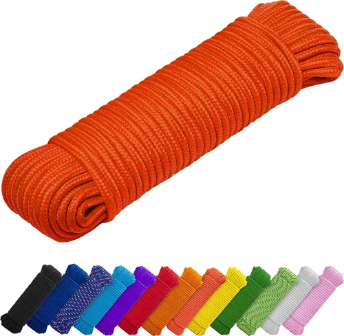 Vista 19 de TECEUM Cuerda – 90 pies x 1/4 pulgada (7mm) – Verde Ejército – Cuerda Utilitaria Versátil y Resistente – Acampada, Artesanía, Asta de Bandera