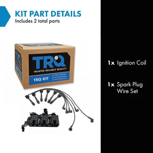 Vista 2 de Kit de Bobina de Encendido TRQ de 2 Piezas Compatible con Hyundai Tucson 2005-2009, Kia Sportage 2005-2010