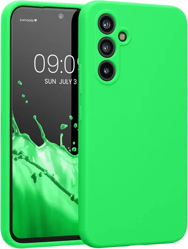 Vista 95 de kwmobile Funda compatible con Samsung Galaxy A13 4G - Funda delgada de silicona TPU - Acabado suave al tacto - Amarillo radiante