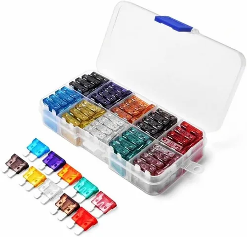 Vista 14 de Juego surtido de 24 fusibles de cuchilla de automóvil, fusibles de repuesto para automóviles, mini fusibles de hoja de perfil bajo para automóvil
