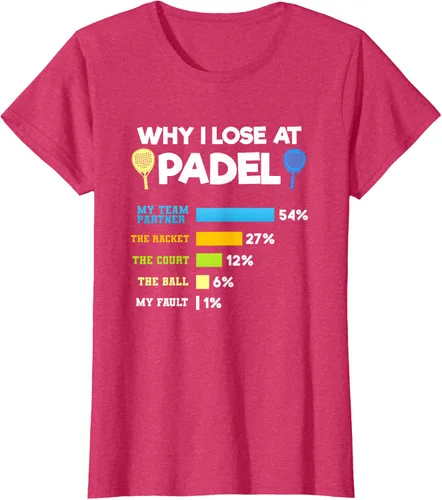 Vista 9 de Camiseta Why I Lose At Padel Answers Not My Fault