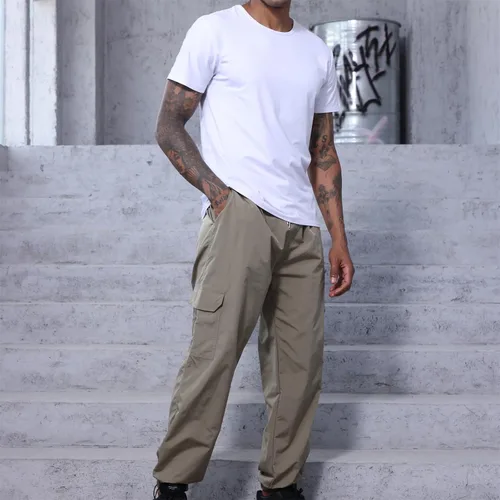 Vista 3 de Opomelo Pantalones cargo para hombre, ajuste relajado, pantalones deportivos de senderismo, pantalones deportivos de pierna recta con bolsillos