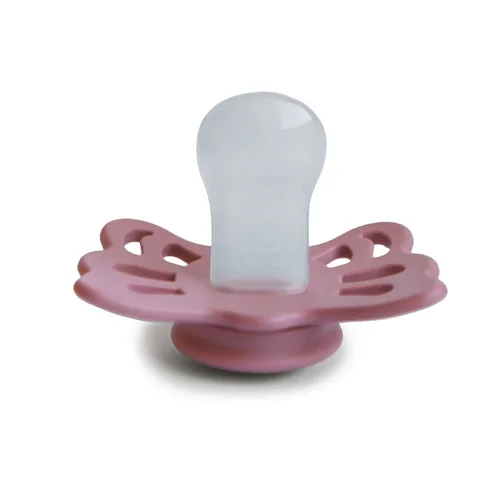 Vista 4 de FRIGG Butterfly Anatomical SilkySoft - Chupete de silicona para bebé, fabricado en Dinamarca, sin BPA (cedro/rosa bebé, 0-6 meses)