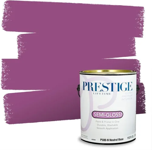 Vista 65 de PRESTIGE Pinturas de pintura interior e imprimación en uno, 1 galón, plano, combinación comparable de Sherwin Williams* Kimono Violet*