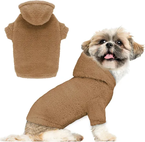 Vista 20 de Suéteres Peludos para Perros Pequeños Sudadera con Capucha para Perros Ropa para Mascotas Abrigos Cálidos Suaves Acogedores Sudadera con Capucha