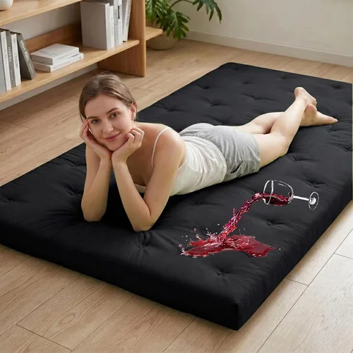 Vista 10 de Syrinx Colchón de Futón de Suelo Japonés Tamaño Individual 75"x39", Cama de Suelo Perezosa Plegable Engrosada para Adultos, Tumbona Enrollable