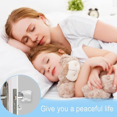 Vista 2 de Protector de pared para pomo de puerta, 12 unidades, protector de pared de goma suave cuadrado transparente autoadhesivo para manija de puerta