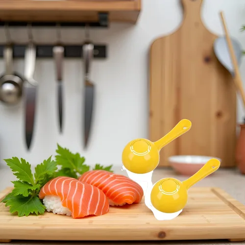Vista 7 de Molde de sushi de paleta de arroz amarillo de 2 piezas, antiadherente para hacer sushi para el hogar y el restaurante