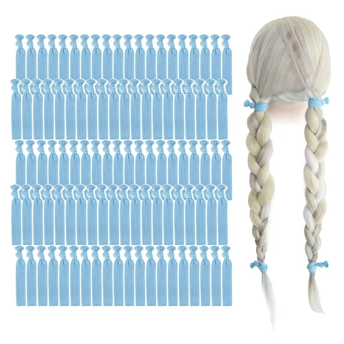 Vista 34 de MEEDEE Paquete de 100 lazos para el cabello, color negro, sin pliegues, nudos suaves para mujeres, sin daño, adecuado para colas de caballo, yoga