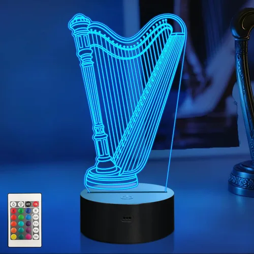 Vista 20 de CoolGift Mart Luz Nocturna de Guitarra Bajo, Lámpara LED 3D de Ilusión Óptica con Control Remoto y Temporizador, Regalos para Jugadores de Guitarra
