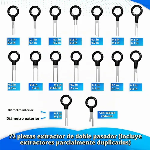 Vista 3 de Kikerike Kit de herramientas de extracción de terminales, 139 piezas, herramienta de desfilado, conector eléctrico, kit de herramientas