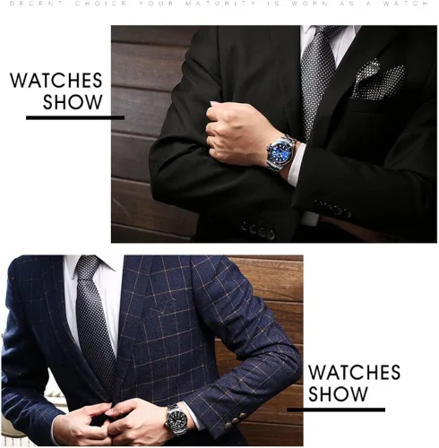 Vista 6 de LOREO Reloj automático para hombre de acero inoxidable plateado con bisel giratorio negro