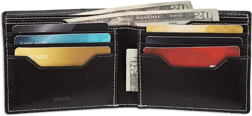Vista 3 de Calvin Klein Cartera plegable minimalista RFID de cuero para hombre