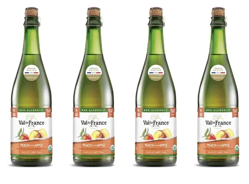 Vista 9 de Val de France, Jugo espumoso Kosher sin alcohol, reducido en calorías, orgánico y OU Kosher (manzana), 25.4 onzas líquidas (1 botella)