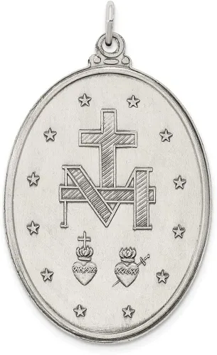 Vista 4 de Auriga Fine Jewelry Colgante de plata de ley 925 con medalla milagrosa antigua (L- 1.654in, W- 0.984in), regalo para mujer, Metal