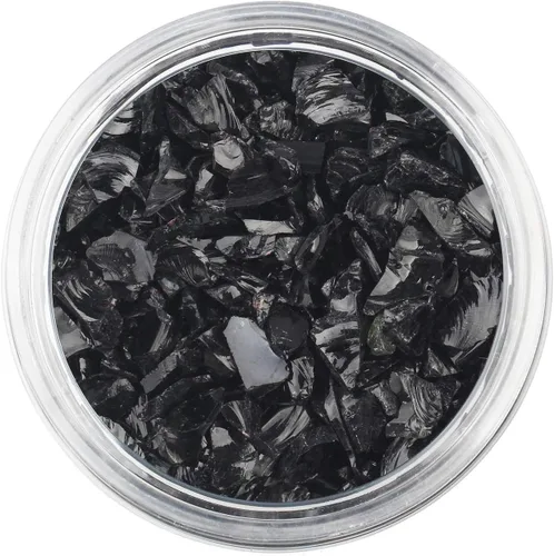 Vista 3 de ZenQ Vidrio triturado para manualidades, arte de resina, negro, 1.5 libras
