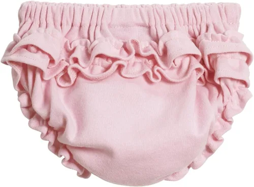 Vista 12 de City Threads Ruffle Diaper Cover for Baby Girls Soft Cotton, Made in USA Baby Girl Bloomers, Wear Over Disposable and Cloth