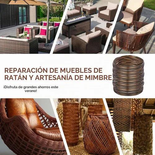 Vista 7 de Kit de reparación de mimbre, material sintético de ratán en relieve, suministros de material de vinilo plástico impermeable para muebles de jardín