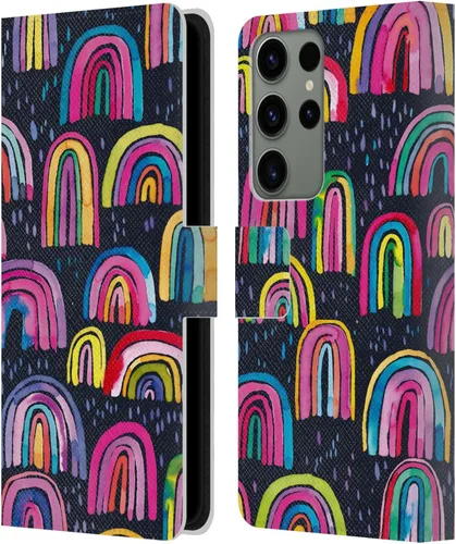 Vista 42 de Head Case Designs Officially Licensed Ninola Brushstrokes Black Summer Patterns Leather Wallet Case Compatible with Samsung Galaxy A07 4G