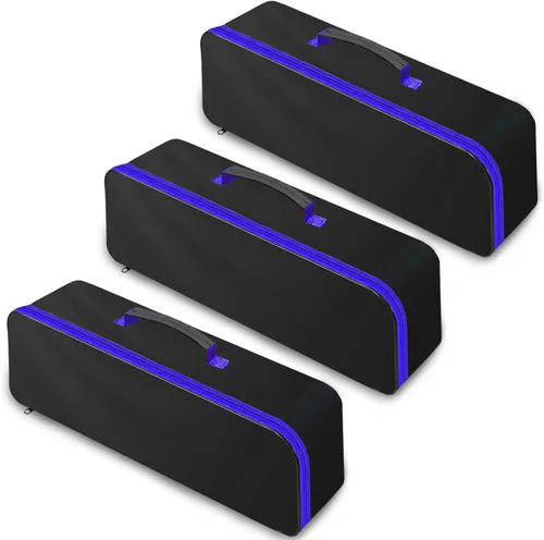 Vista 8 de Paquete de 3 bolsas de herramientas con cremallera, bolsa de herramientas Oxford impermeable de boca ancha, organizador de herramientas de múltiples