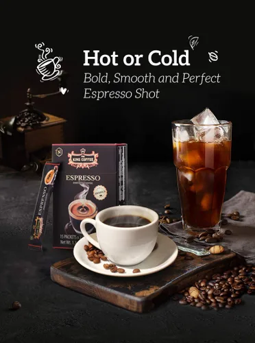 Vista 5 de King Coffee Espresso, café instantáneo vietnamita arábica, tostado medio oscuro, 15 paquetes x 0.09 onzas, paquete de 1