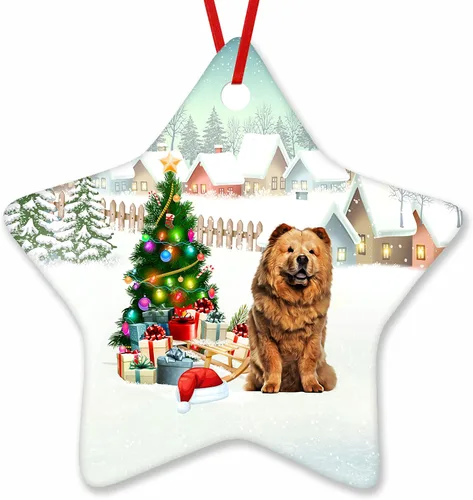 Vista 90 de Prezzy Airedale Terrier - Adorno para decoración de árbol de Navidad, regalos lindos para amantes de los perros, para familiares y amigos, nuevo