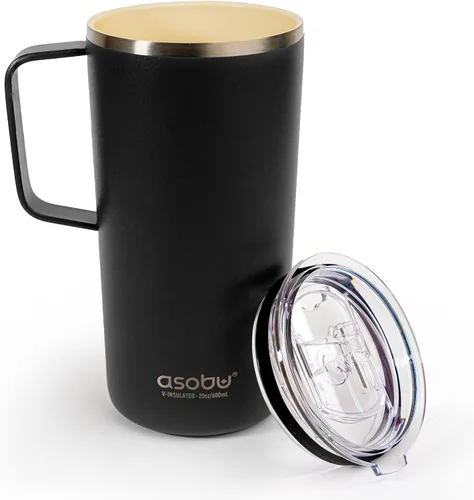 Vista 14 de asobu Taza de viaje 360 – Taza de acero inoxidable aislada al vacío de 28 onzas con tapa y asa a prueba de derrames de 360° – Mantiene las bebidas