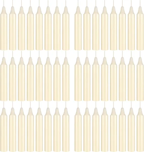 Vista 53 de Mega Candles 48 velas cónicas negras rectas sin perfume, vela de cera vertida a mano de 4 x 3/4 pulgadas, decoración del hogar, recepciones de boda