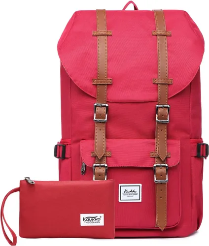 Vista 36 de KAUKKO Mochila de viaje para laptop, mochila al aire libre, mochila causal para 15.6 pulgadas (nailon negro)