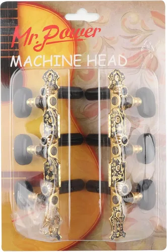 Vista 7 de Mr.Power Afinadores de guitarra, cabezales de máquina de 3+3 juegos de teclas de afinación, clavijas de cuerda solo para guitarra clásica