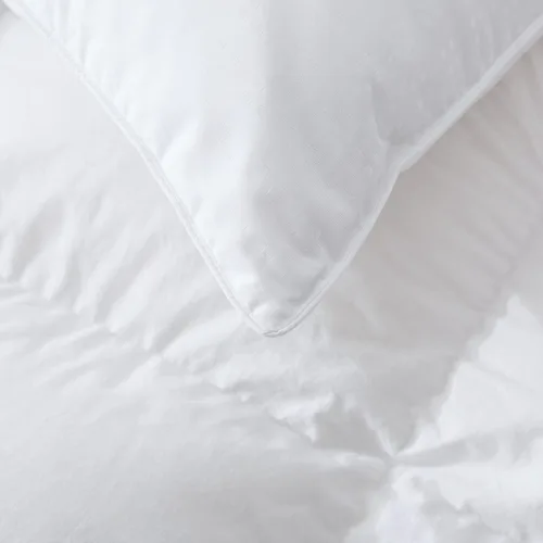 Vista 3 de Firefly - Almohadas de cama de plumón de ganso blanco y plumas blancas para dormir, funda 100% algodón, firme para posiciones para dormir, plumón