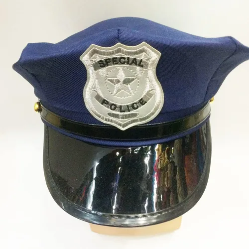 Vista 3 de BinaryABC Sombrero de policía con insignia de policía - Accesorio de fiesta de cosplay de Halloween