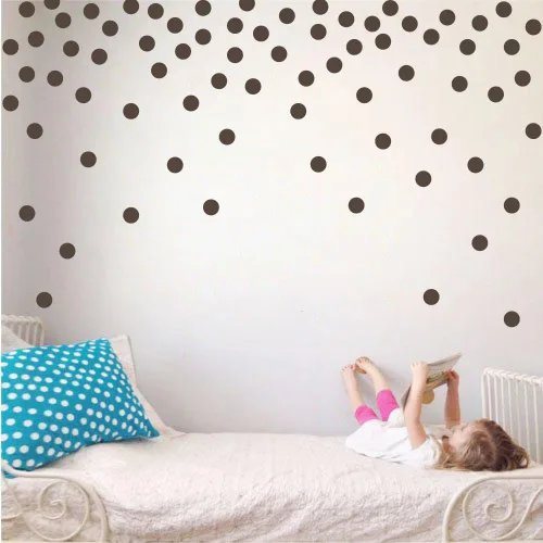 Vista 5 de Adhesivos decorativos de vinilo para pared, diseño de círculos de lunares, fácil de despegar y pegar, adhesivos decorativos extraíbles para Verde