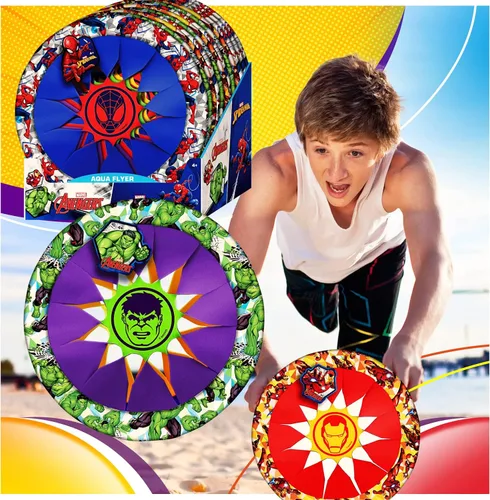 Vista 3 de JA-RU Marvel Avengers Iron Man - Disco volador suave de juguete (1 unidad) – Discos voladores de 12 pulgadas para niños Juguetes de recreo al aire