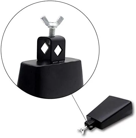 Vista 5 de Campana de vaca, campana de vaca de metal de 6 pulgadas con palo para instrumentos musicales de percusión, suministros de percusión