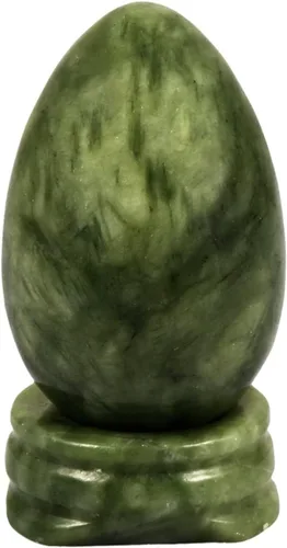 Vista 9 de TUMBEELLUWA Huevo tallado, cristal curativo, cuarzo, con soporte de piedra, figura de reiki, decoración del hogar, obsidiana
