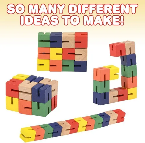 Vista 2 de Rompecabezas de madera para ansiedad, multicolor, flexible, para estirar, doblar, cerebro, teaser para dedos (2 Fidgets)